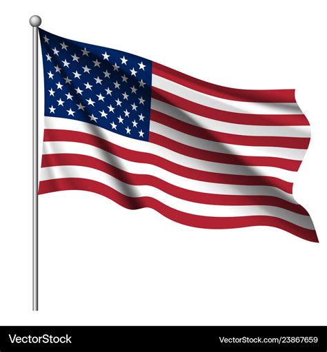 Waving National Flag Of United States Of America Vector Image