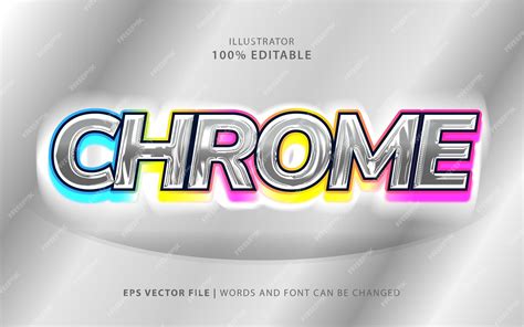 Premium Vector Chrome Text Effect Editable Free Vector