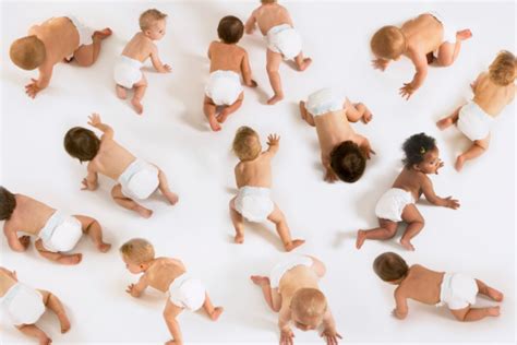 Diversity Of Babies Crawling Around In Diapers Stock Photo Download