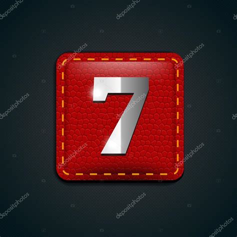 Number Seven Steel Red Leather — Stock Vector © Grounder 18988089