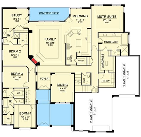 Traditional House Plan With Lower Level Media Room 36510tx