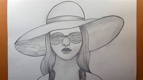 Como desenhar Linda garota desenhando com chapéus usando óculos como
