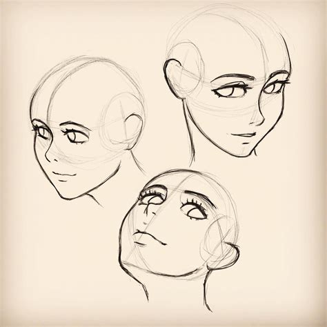 Practicing Some Anime Face Structures At Different Angles R Animesketch