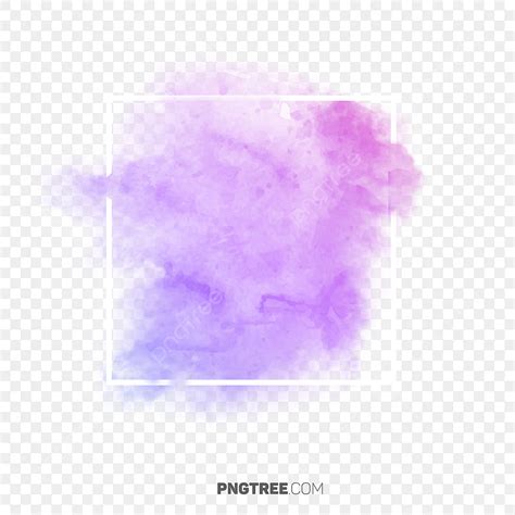 Colorful Purple Pastel Watercolor Border Frame Pastel Square Png