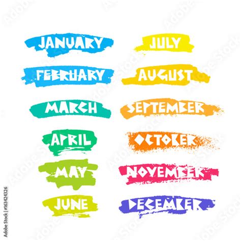 Months Of The Year Vector Lettering Buy This Stock Vector And