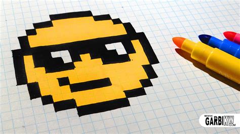 Create pixel art, game sprites and animated gifs. Handmade Pixel Art - How To Draw The Sunglasses emoji #pixelart