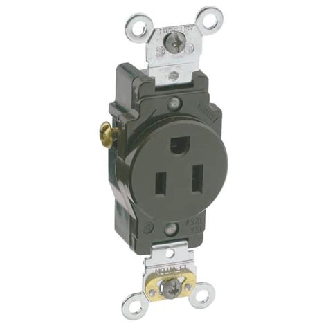 Leviton 15 Amp Industrial Grade Heavy Duty Self Grounding Single Outlet