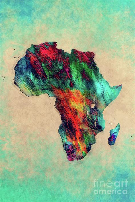 Africa Map Watercolor Fine Art Print Watercolor Painting