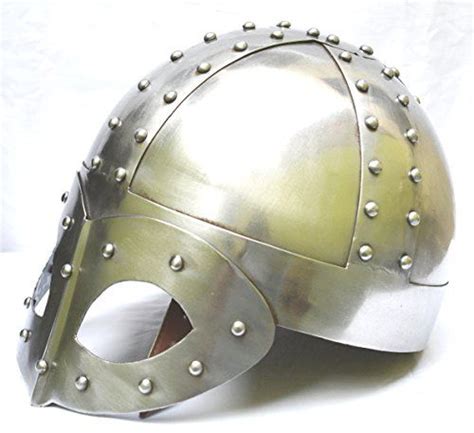 Medieval Viking Mask Deluxe Helmet With Liner And Chin Strap For Man