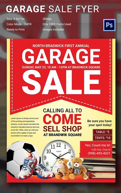 Garage Sale Flyer Template Free Free Printable Templates