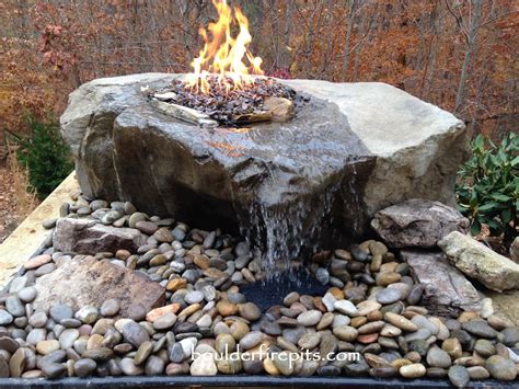 In the crisp autumn evenings, you and your family can gather around the flame ready to transform your backyard with the addition of a fire pit? Our Sliding Rock Falls Boulder Fire-Pit Fountain. For more ...