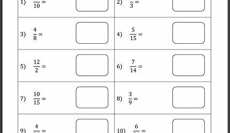 math worksheet simplifying fractions