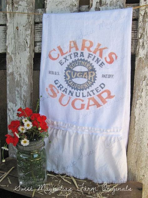 Flour Sack Kitchen Towel Vintage Style By Sweetmagnoliasfarm Magnolia