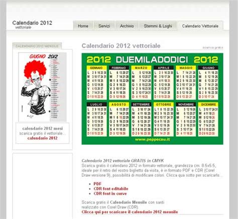 Calendario 2012 Per Illustrator E Corel Draw