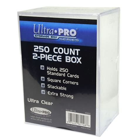 These types of index card holders are good when you want a presentable and functional. 2-Piece 250 Count Clear Card Storage Box - Ultra-Pro - Cinéma Passion