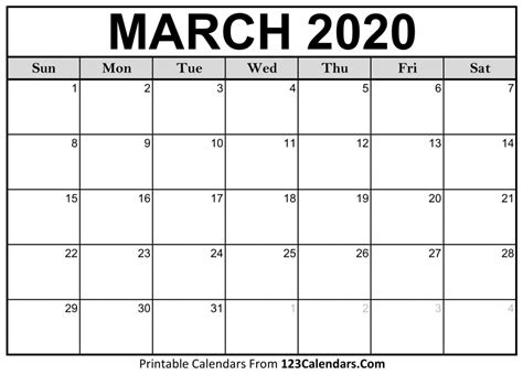 2020 Calendar By Month Printable Free Letter Templates