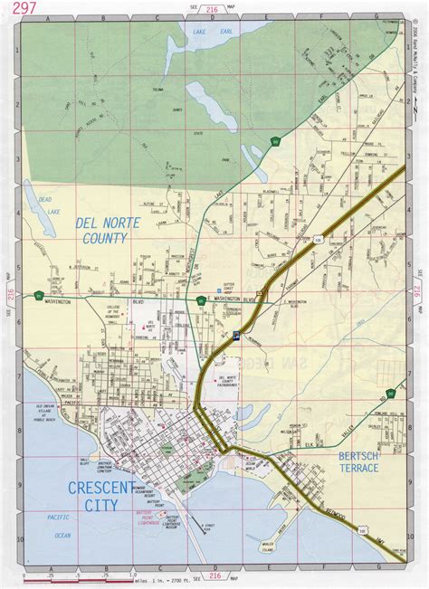 Map Of Crescent City California Us Free Large Detailed Road Map
