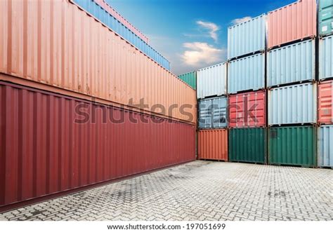 Stack Cargo Containers Docks Stock Photo 197051699 Shutterstock