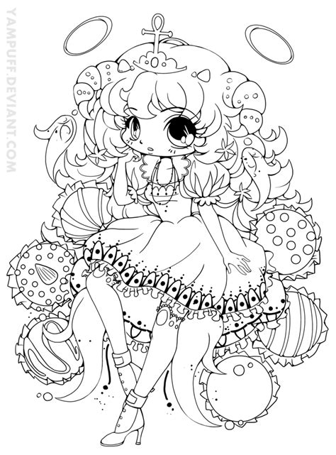 Truffle Girl Hazukia Lineart By Yampuff On Deviantart Chibi Coloring