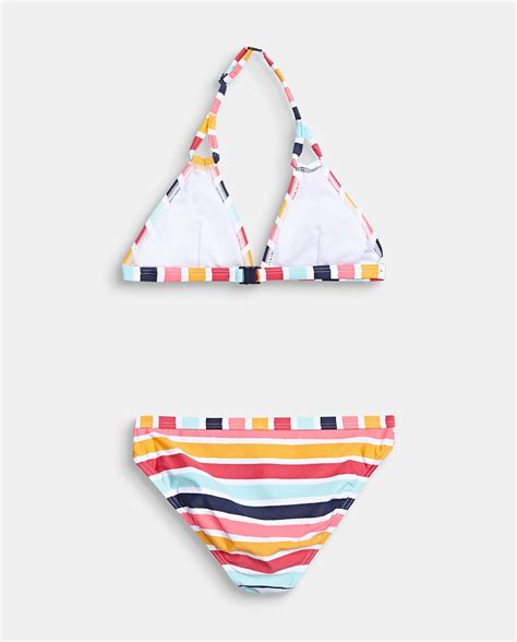 Bikini De Niña Estampado Rayas Multicolor Triángulo Halter · Esprit