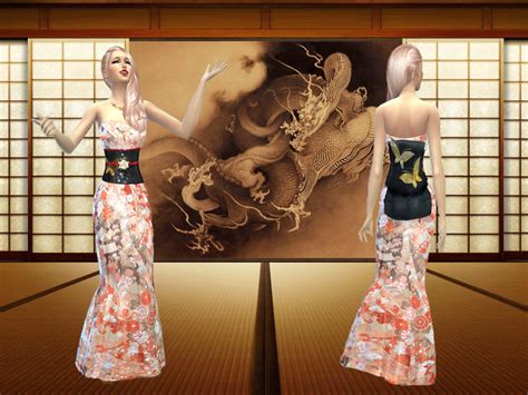 The Sims Resource Dress Inspiration Kimono 2