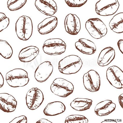 Coffee Bean Pattern Including Seamless On White Background Vector Clip