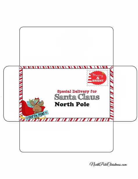 Christmas surprise letter, child postcard with north pole postmark cachet vector illustration. Free Printable Santa Envelopes North Pole - Christmas ...