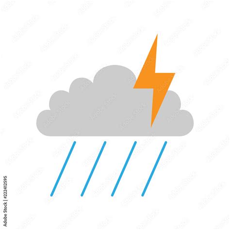 Thunderstorm Symbol Cloud Lightning And Rain Weather Forecast Icon