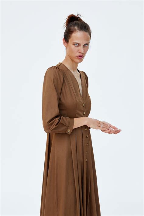 Image Of Pleated Dress From Zara Pleated Dress Fashion Womens Dresses