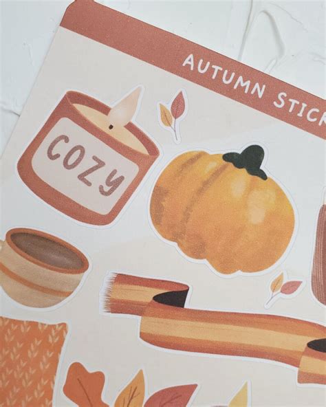 Fall Bullet Journal Sticker Fall Aesthetic Stickers Autumn Etsy