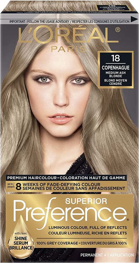 L Oreal Paris Superior Preference Fade Defying Shine Permanent Hair Color Medium Ash Blonde