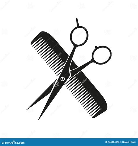 Comb And Scissors Crossed Vector Illustrtation Isolated Stock Vector