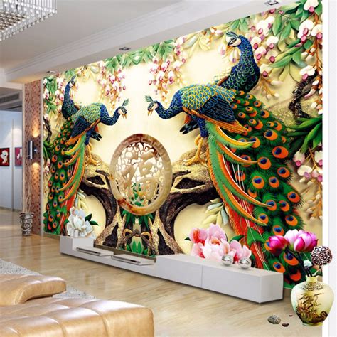 With more than 25,000 different designs to choose from. Custom 3D Wall Mural Wallpaper 3D Non-woven Peacock Living ...