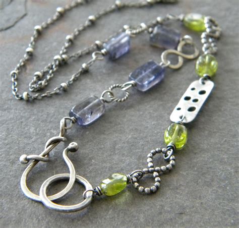 Iolite Peridot Sterling Silver Necklace DreamBelle Designs Flickr