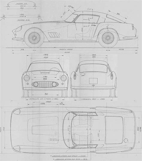 Ferrari 250 Gt Competition Tdf 1959 Blueprint Download Free Blueprint