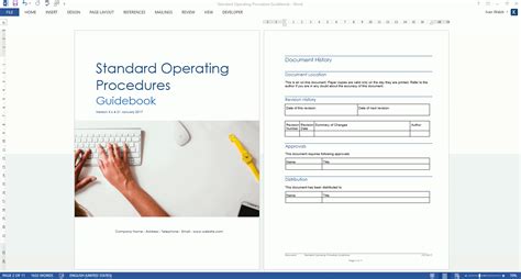 Procedure Template Ms Word Standard Operating Procedure