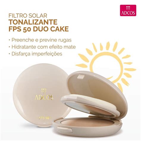 Adcos Filtro Solar Tonalizante FPS50 Duo Cake Cor Nude em Promoção na