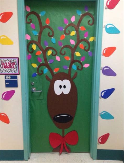 Basically a hotel but with apartments. Reindeer and Holiday light door/hallway decoration ...
