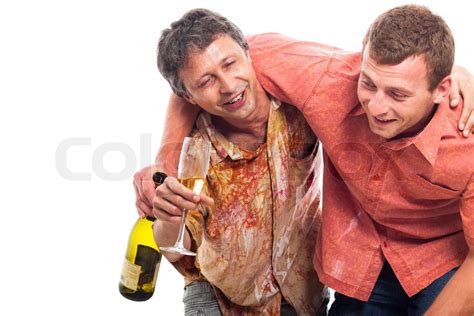 Drunken Men Partying With Alcohol Stock Image Colourbox