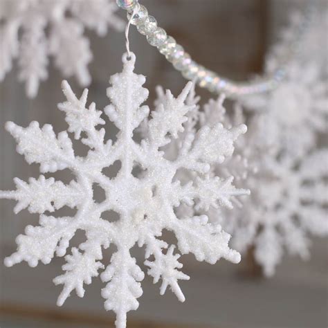 Sparkling Snowflake And Bead Garland Christmas Garlands Christmas