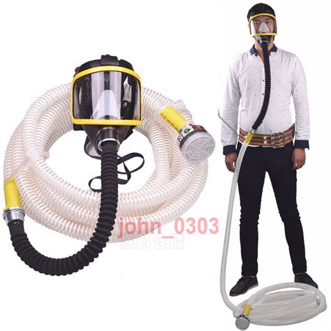 M Long Tube Pipe Full Face Gas Mask Air Respirator W C Cartridge
