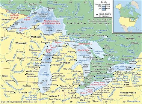 5 Great Lakes Names Map | Boston Massachusetts On A Map