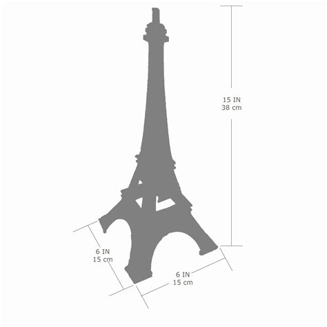 Allgala 15 Eiffel Tower Statue Decor Alloy Metal Silver
