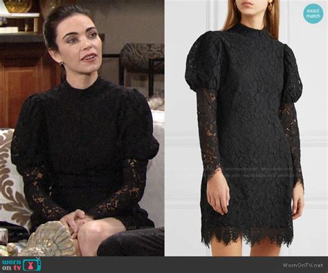 Wornontv Victorias Black Lace Thanksgiving Dress On The Young And The Restless Amelia Heinle