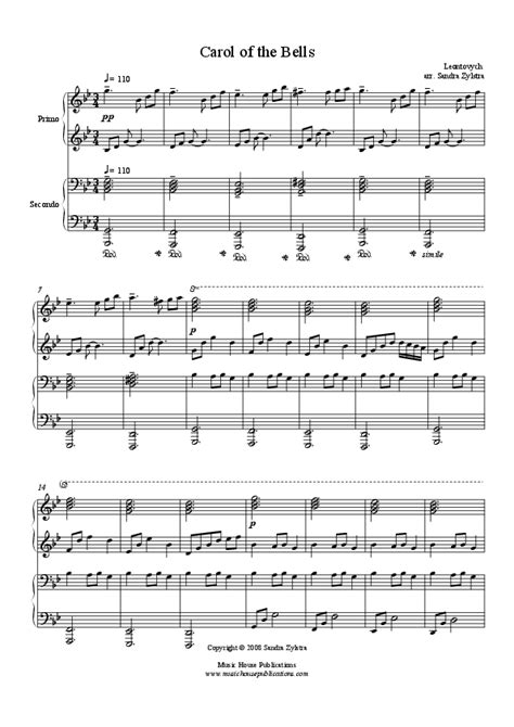 This arrangement is for piano. Carol of the Bells (Piano Duet) - Download Sheet Music PDF file | Learn piano, Sheet music ...