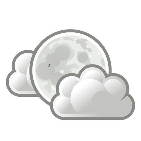 Weather Free Stock Photo Illustration Of The Full Moon With Clouds