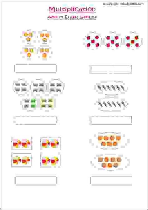 Maths worksheets for grade 1 kids to practice multiplication using add