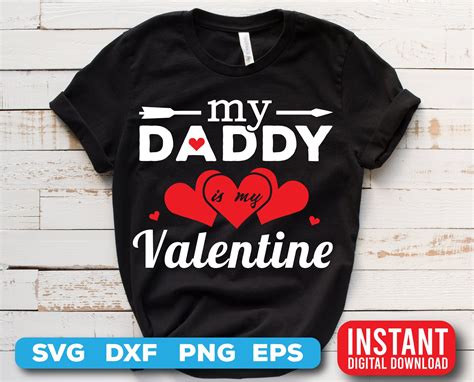Valentine Svg My Daddy Is My Valentine Clipart Digital Download Drawing
