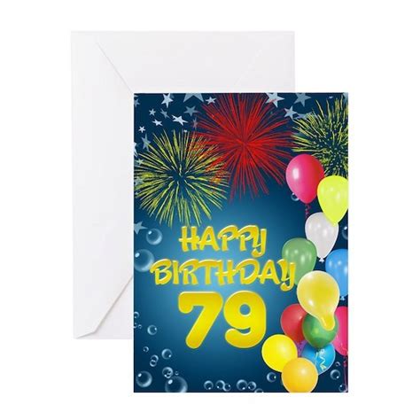 Have Fun On Your Birthday Greeting Card 79th Birthday With Fireworks