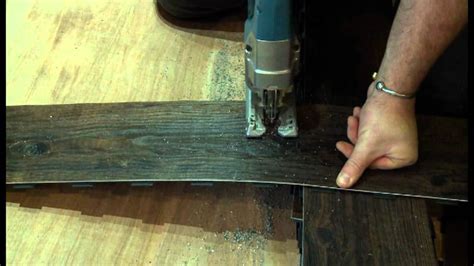 If you are ready to upgrade your existing floor, you will need to remove the old vinyl once it's cut, gently lift the strip of vinyl until you encounter resistance from the glue near the perimeter. Super-Click Flooring: Cutting Tips - YouTube